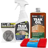 STAR BRITE Teak Oil, Premium Teak Care &amp; Restoration | Restores, renews &amp; protects fine wood; marine grade cleaner &amp; brightener set ideal for all fine woods