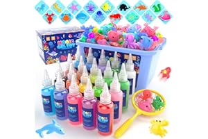 Flooyes Magic Gel Water Pets Elf Toy Kit, Aqua Water Gel Kit for Kids, Creative Squishy Maker Toy with 20 Magic and 16 Shape Molds Pets, Birthday Gifts Crafts DIY for Kids, Make Your Own Squishies