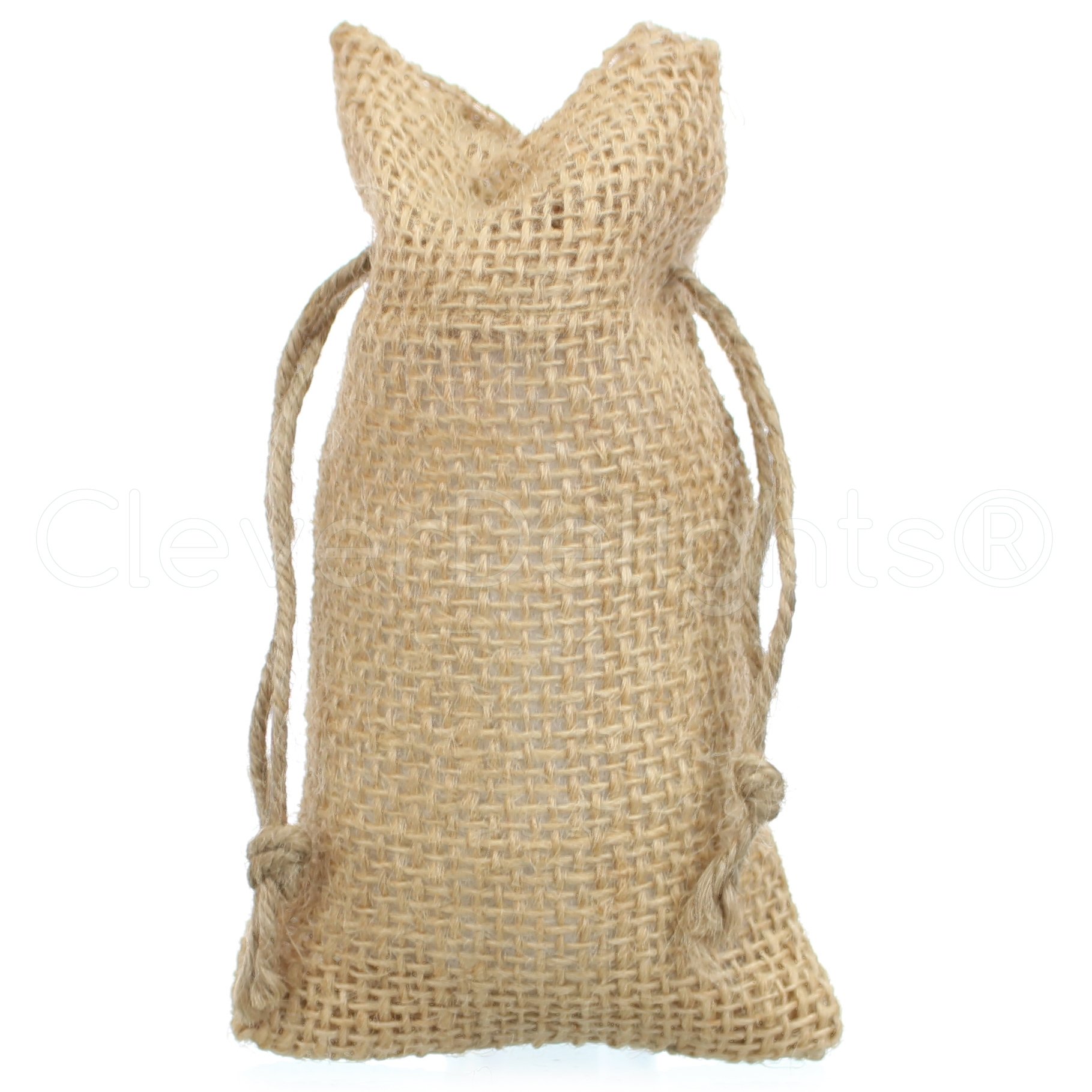 CleverDelights 3" x 5" Burlap Bags with Natural Jute