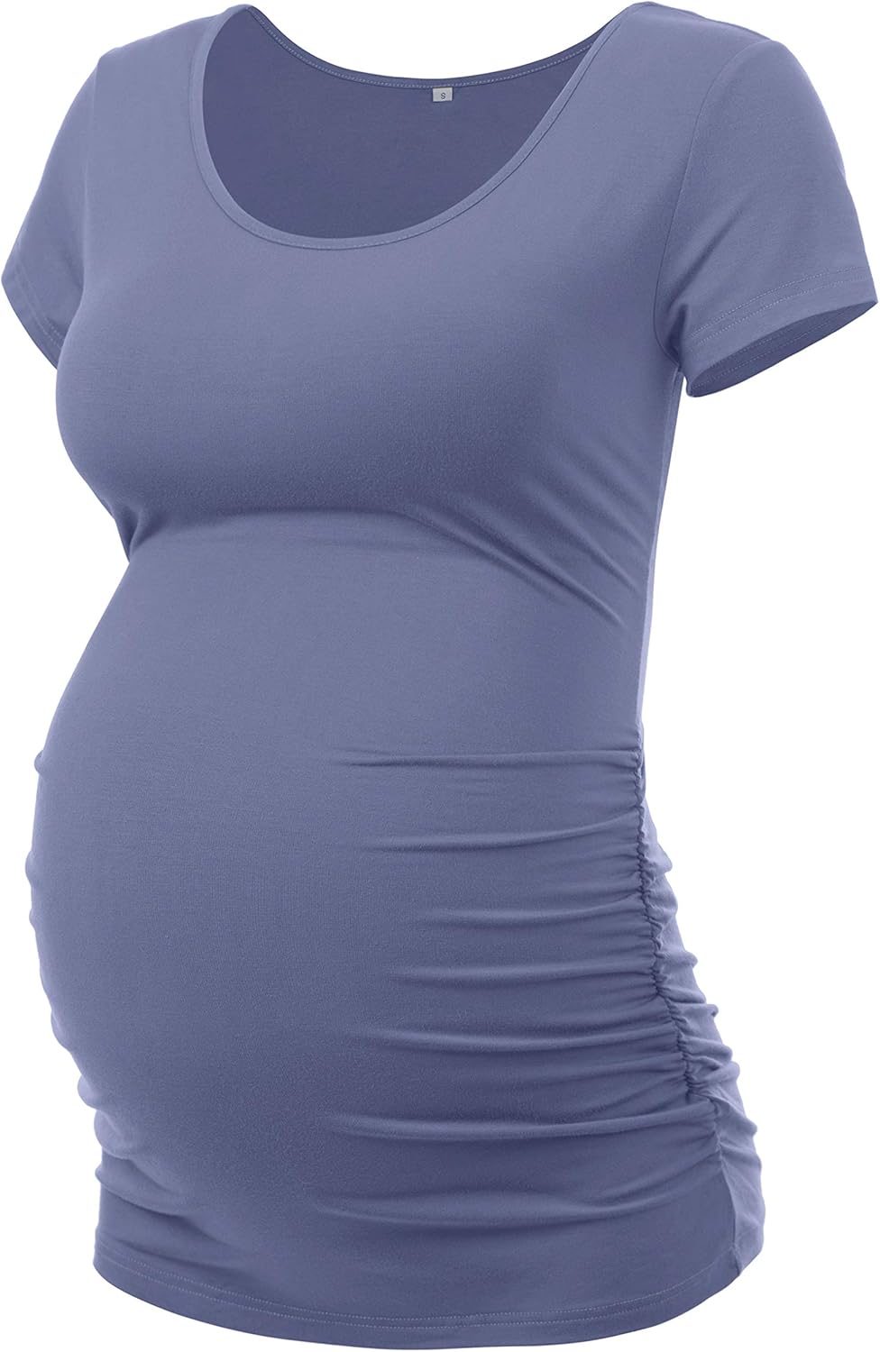 Peauty Maternity Shirt Side Ruched Tops Pregnancy Top Plus Size