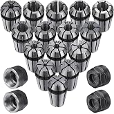 Yaocom 19 Pcs Er11 Spring Collet Set, 1.0mm-7.0mm and 1/4", 1/8" with Nut | with M14 Threaded Er11 a Type Clamping Nut, Metric Holders for Cnc Engraving Milling Lathe Chuck Tool, with Multiple Sizes