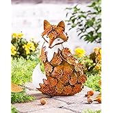 pandaxing Fox Statue Outdoor Decorative for Garden, Yard Figurine Ornament Funny Porch Sculpture for Patio Flower Bed Home Bookshelf, 11.2" H x 8.5" Lx 5.5" W