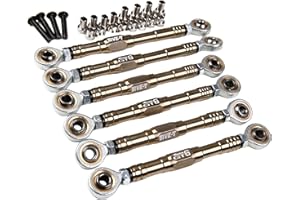 GTBRacing CNC Aluminum Front Rear Suspension and Steering Turnbuckle Tie Rod Set for 1/5 RC Car Losi 5ive-t 5T Upgrade Part (Titanium)
