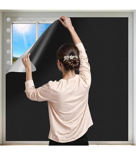 Dailycooper 30"x60" Portable Blackout Curtain - No-Drill Window Shade With Hook & Loop Strips, Blocks 100% Sunlight - View #3