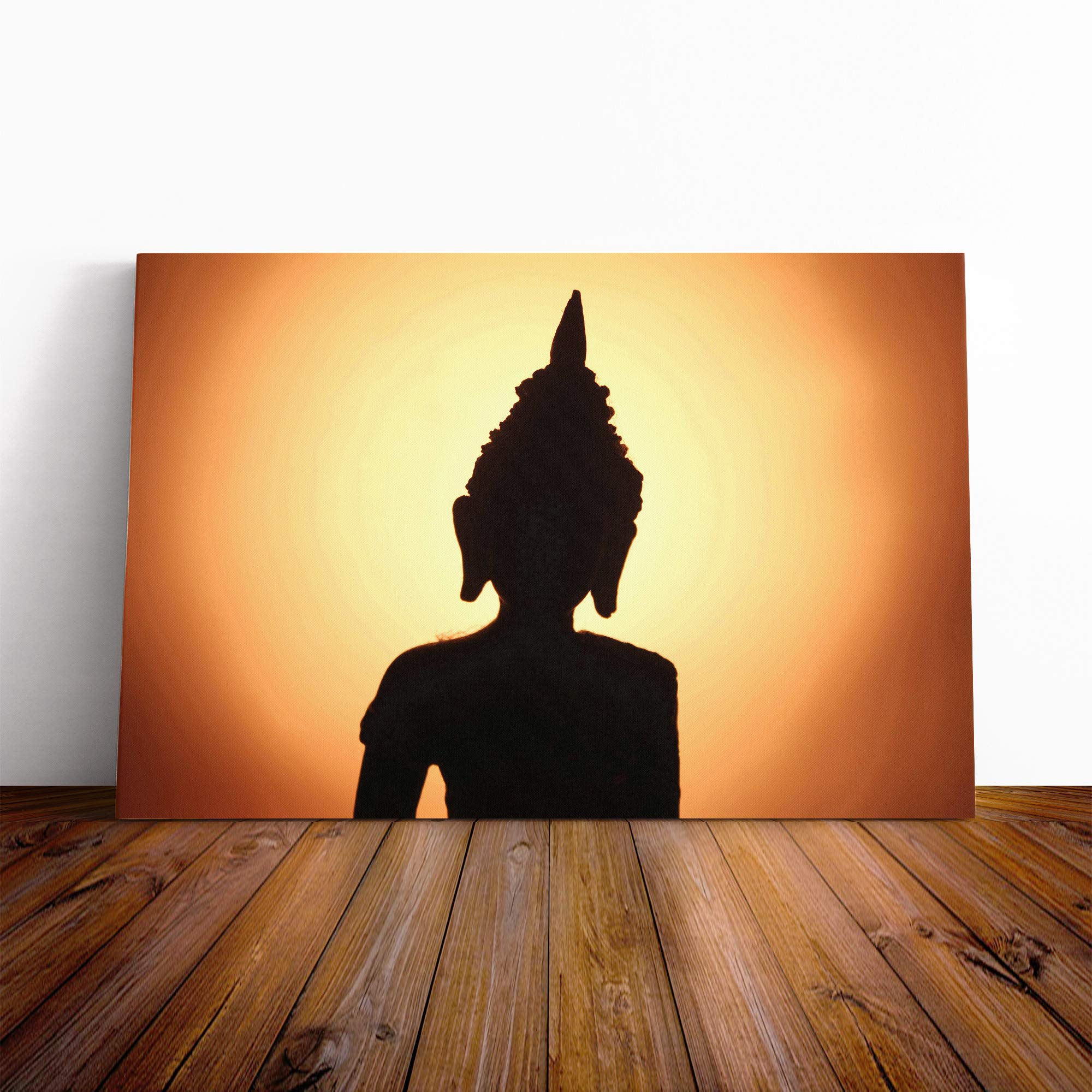 Oriental Buddha (9) Canvas Print | Gallery Wrapped 30mm Frame Wall Art | 20x14 inches | Ready to Hang | Modern Religious Picture | Living Room Bedroom Lounge Office