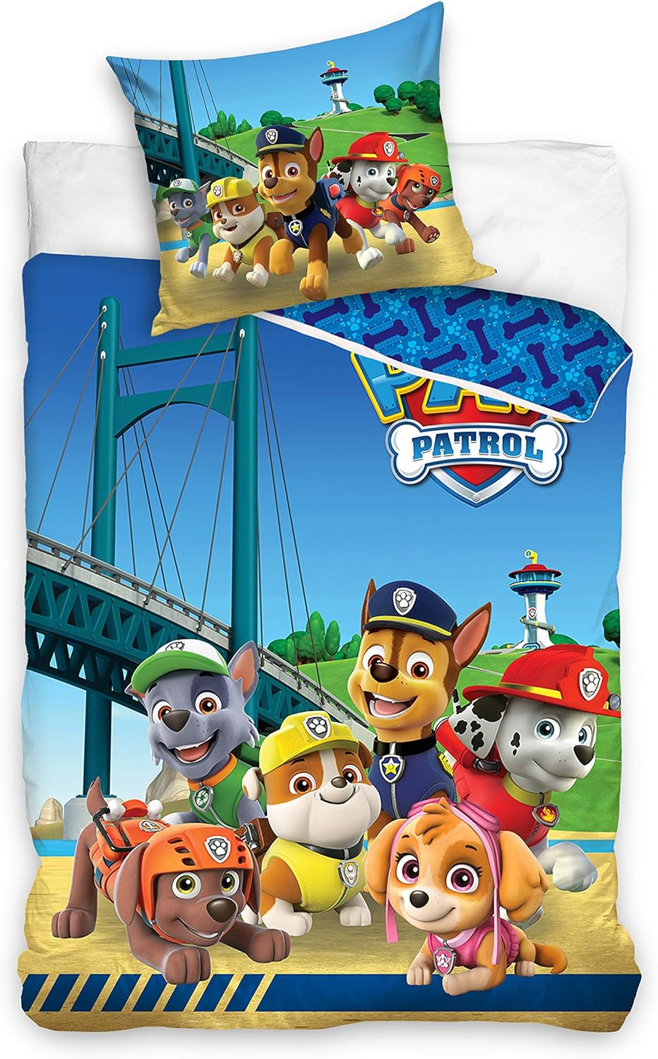 Paw Patrol Toddler Bed Linen Set Duvet Cover 100 X 140 Cm Pillowcase 40 X 60 Cm Cotton Amazon Co Uk Baby