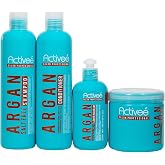 Kit Active&eacute; Arg&aacute;n Care | Natural Moisturizer by Activee Professional Shampoo, Conditioner, Leave In Cream and Treatment