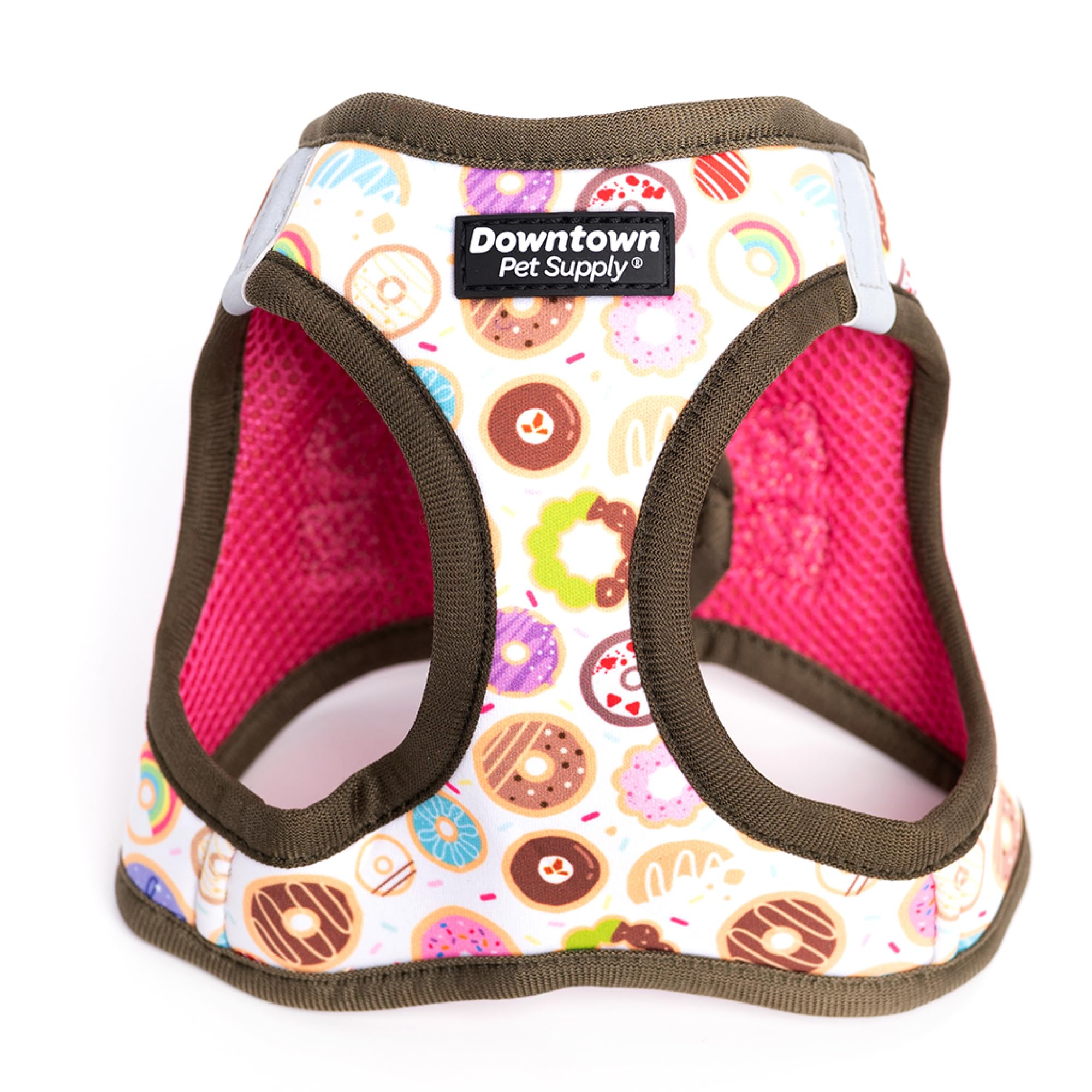 Downtown Pet Supply Step-in Dog Harness – No Pull, Adjustable Padded Mesh with Reflective Trim, Secure Buckle Strap – Comfortable & Breathable Small Dog Harness, Medium, Donut