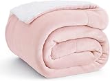 Bedsure Sherpa Fleece Throw Blanket 150x200cm Pink Twin/Double Thick Warm