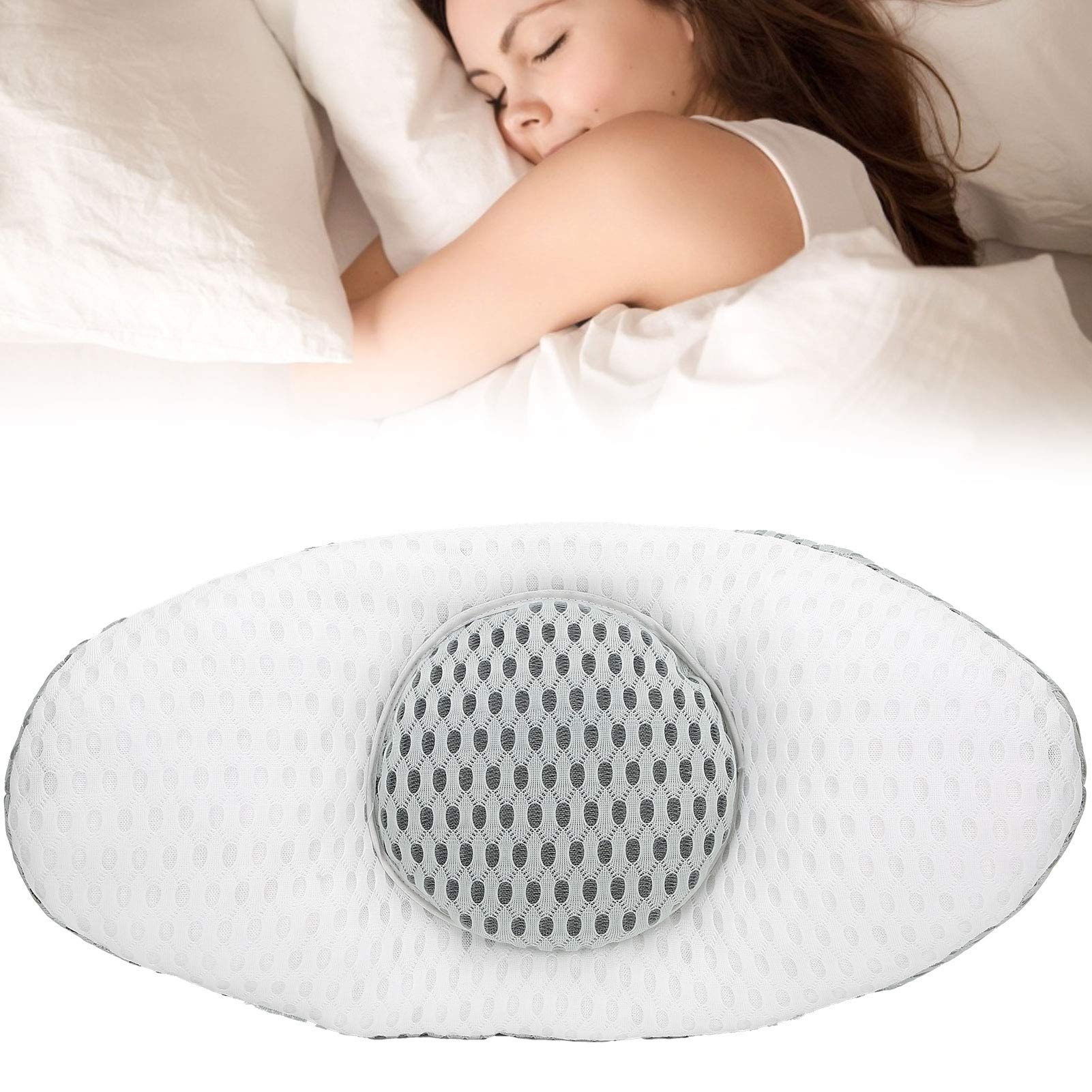 Dioche Lumbar Pillow for Sleeping Lumbar Support Pillow Waist Lower Back Support Pillow Lumbar Pillow Cushion for Bed Rest - Side Back and Stomach Sleepers