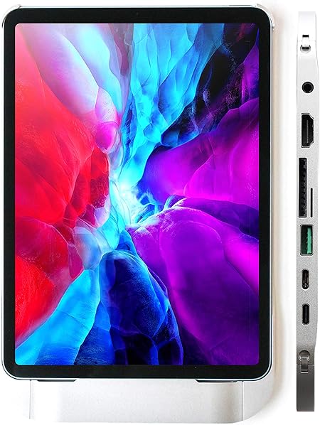 Amazon Com Fledging Hubble All In One Case With Integrated Hub For Apple Ipad Air Ipad Pro 18 10 9 Air Silver Computers Accessories