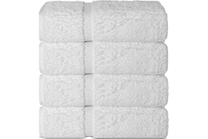 Chakir Turkish Linens Premium Cotton Absorbent Turkish Towels (Bath Towel - Set of 4, White)