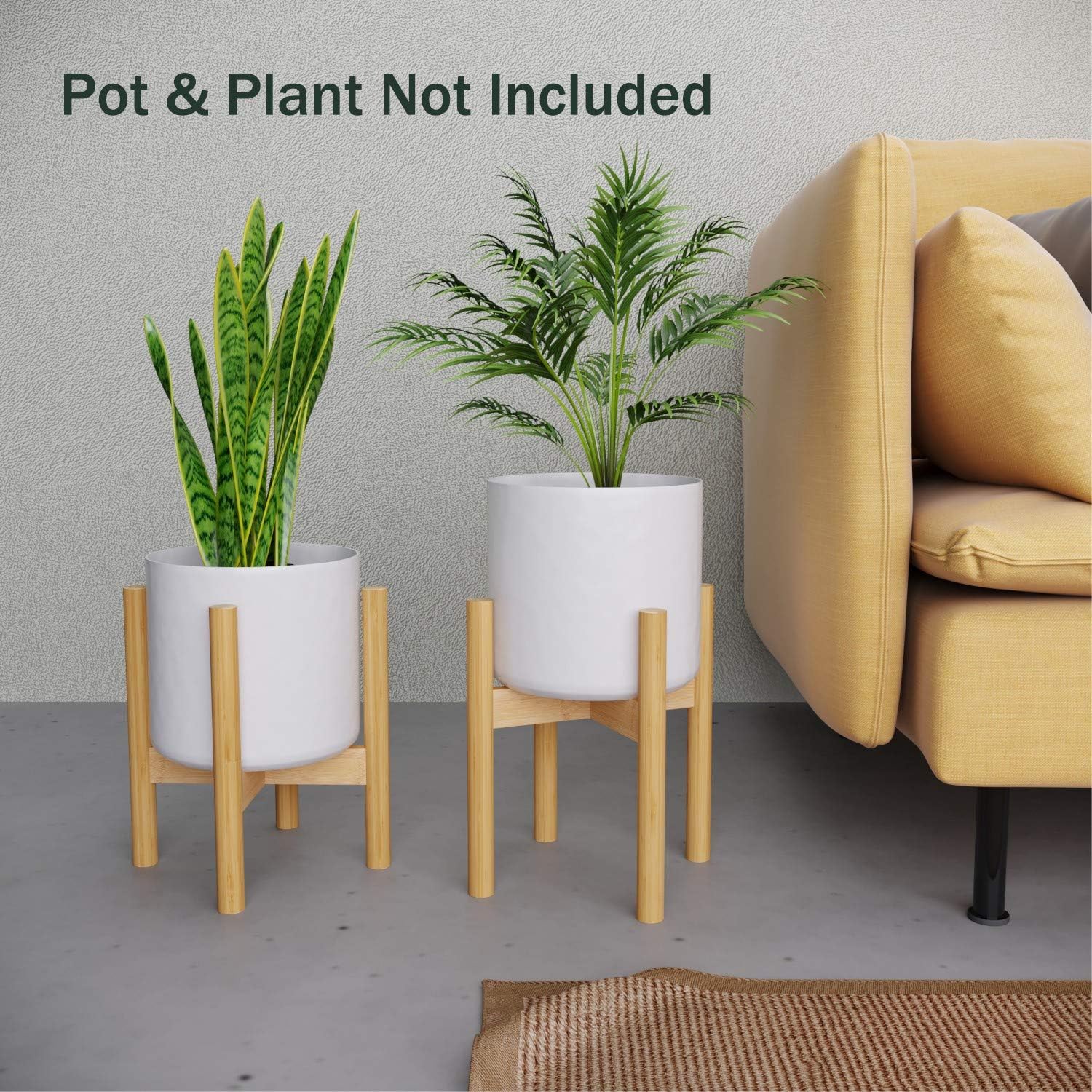 Plant Stand Flower Pot Holder - BAMFOX Indoor Bamboo Mid Century Modern Plant Holder Display Rack for House Plants, Home Decor, Up to 8 Inches (Pot Not Included) : Garden & Outdoor