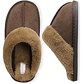 Besroad Mens Slippers Memory Foam House Slippers Warm Fuzzy Bedroom Slide House Shoes Indoor Outdoor Scuff