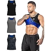 Kewlioo Men's Heat Trapping Pullover Sweat Enhancing Vest - Sauna Suit Shirt Compression Vest Shapewear Top for Gym Exercise