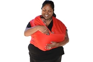 SIMPLY ESSENTIAL SOLUTIONS Baby Wrap Carrier Soft, Stretchy, Cotton Baby Wrap, Baby Sling, Nursing Cover Up for use with Newborn-Toddler: Evenly distributes Weight for More Comfortable Carrying (red)