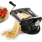 Calphalon Aero Pasta Maker Machine, Manual Pasta Roller &amp; Cutter, Stainless Steel Pasta Maker with Adjustable Thickness Settings for Spaghetti, Fettuccine &amp; Lasagna Sheets