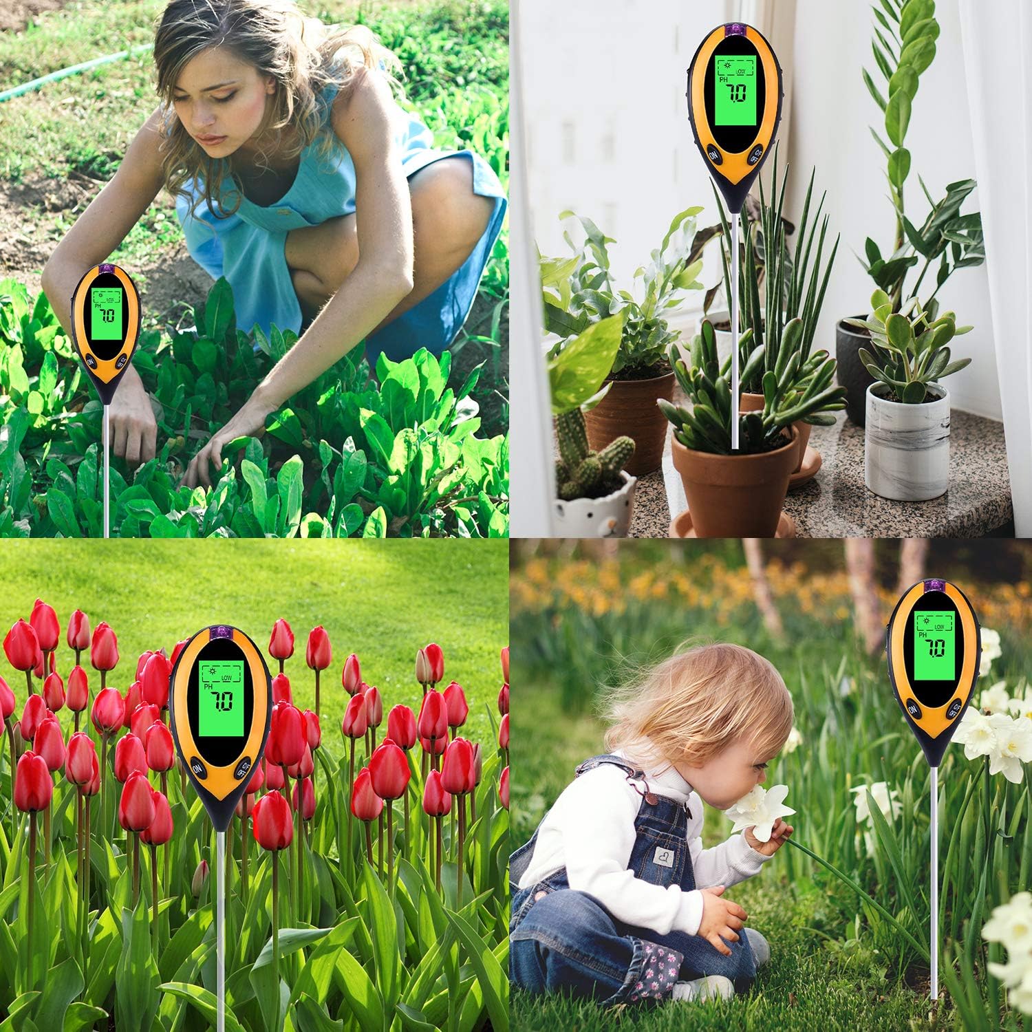 Misuratore Terreno 6 In 1 Gerbala - Tester Per PH, Umidità, Luce, Temperatura E Fertilità Del Suolo - Foto 6