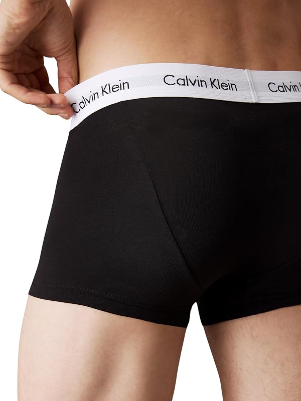 Herren Boxershorts, Hüft-Shorts, hochwertige Baumwoll-Unterhosen für Männer, mit Stretch-Anteil, elastischer Bund, 3er Pack, Schwarz (Black 001), M