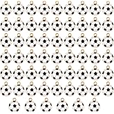 MBAIYO 60 Pcs Enamel Soccer Charm Football Charms, Alloy Sports Charms Ball Soccer Pendants Beads for Jewelry Making Supplies DIY Necklace Bracelet Crafting Adults Teens