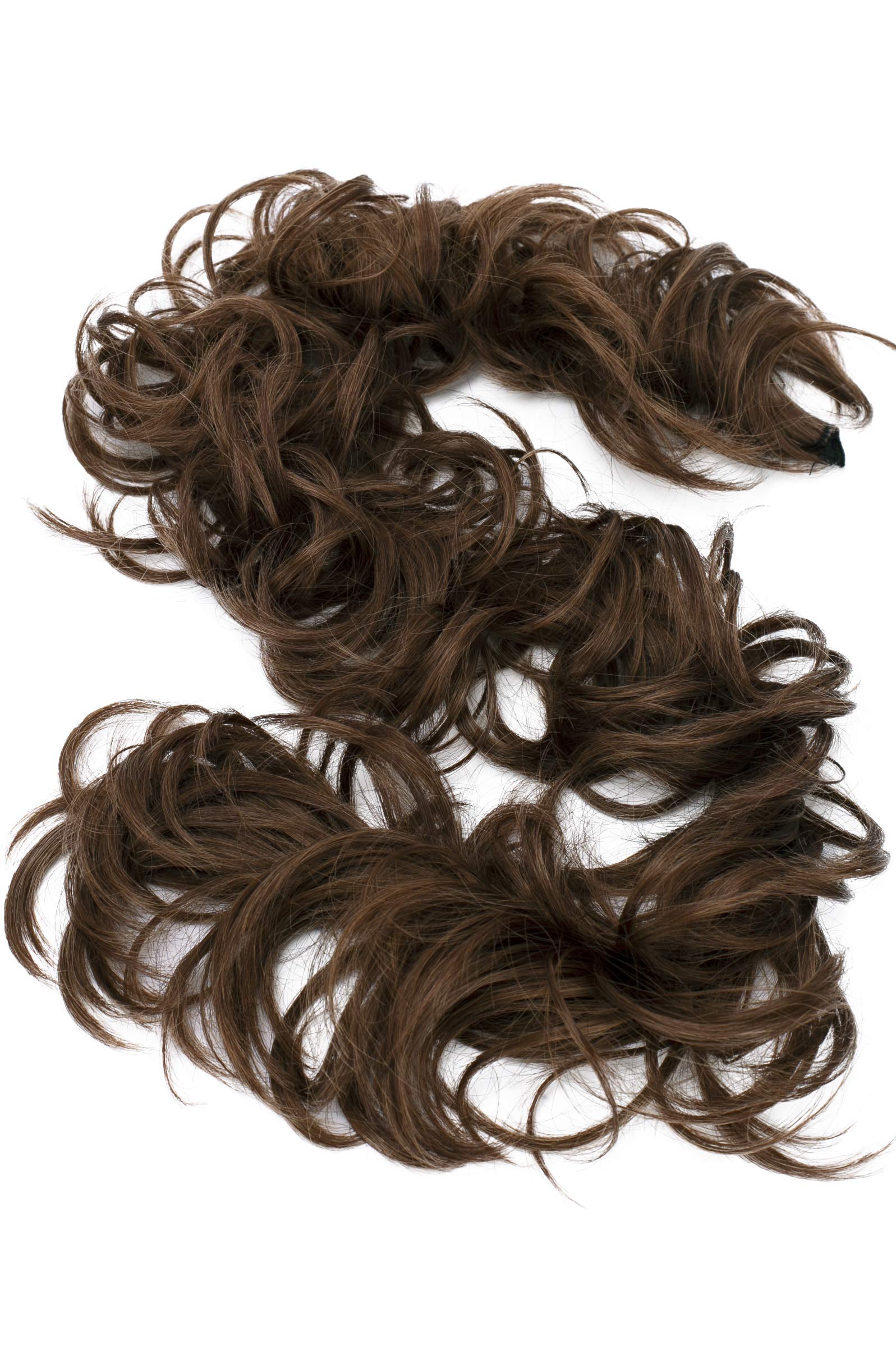 CAISHA XXL Hairpiece Scrunchy Updo Bridal Hairstyle Voluminous Curly Messy Bun Medium Brown HW4