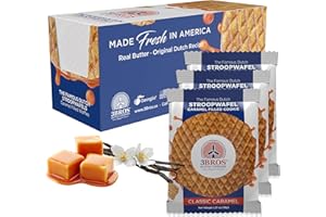 3Bros Stroopwafels, Dutch Caramel-Filled Waffle Cookies, Individually Wrapped (20 count, Caramel)