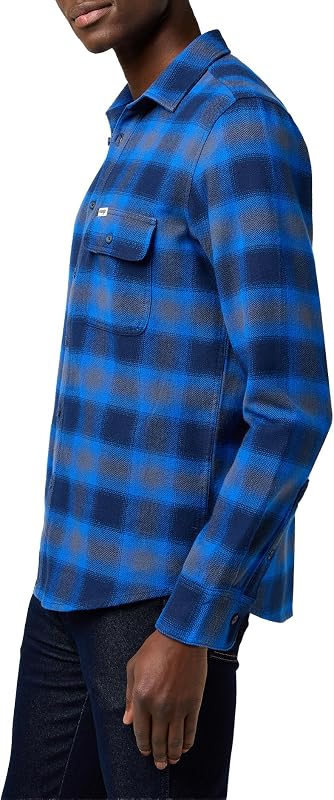 - Camicia Uomo - Vestibilità Regular - 1 Pkt Indigo Shirt - Indaco Ghiaccio