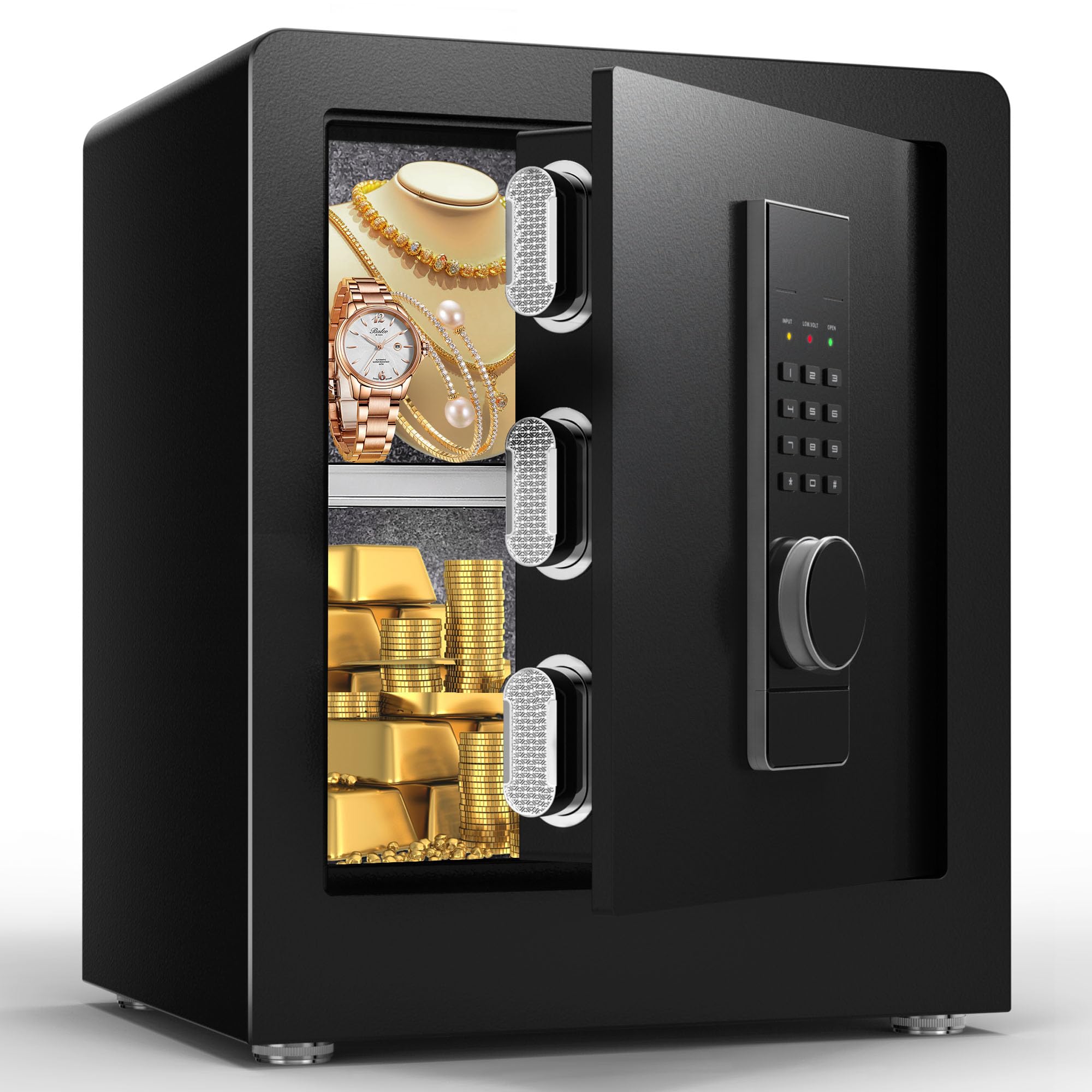 Photo 1 of Marcree 2.0 Cub Safe Box, Personal Safe with Hidden Compartment, Home Safes with Electronic Keypad, Safe with Adjustable Shelf, Dual Alarm System, Digital Safe for Home Hotel Office Closet