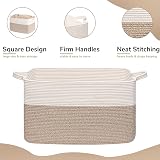 TIMEYARD Extra Large Storage Basket 85L Rectangle Cotton Rope Brown 60x40x35 cm view 4