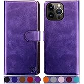 SUANPOT for iPhone 14 Pro 6.1" Wallet case with RFID Blocking Credit Card Holder,Flip Book PU Leather Protective Cover Women Men for Apple 14 Pro Phone case Purple