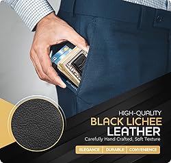 Money Clip Leather Wallet For Men Slim Front Pocket