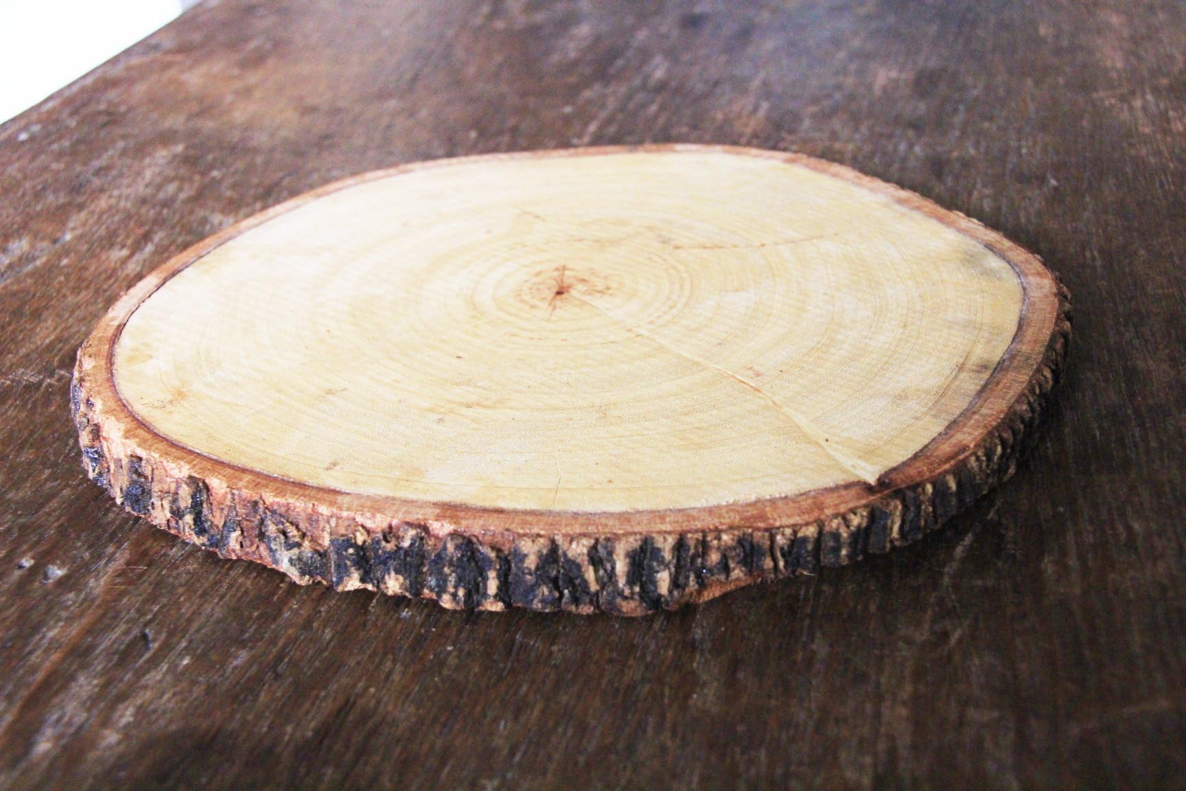 Tamarind Thai size 8" - 9" Wood Slices For Centerpieces Tree Trunk Slice Natural Thickness 1"