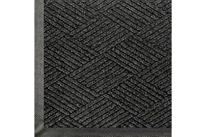 M+A MATTING WaterHog Max Diamond | Commercial-Grade Entrance Mat with Diamond Pattern & Rubber Border | Indoor/Outdoor, Quick-Drying, Stain Resistant Door Mat (Black Smoke, 3' x 5')