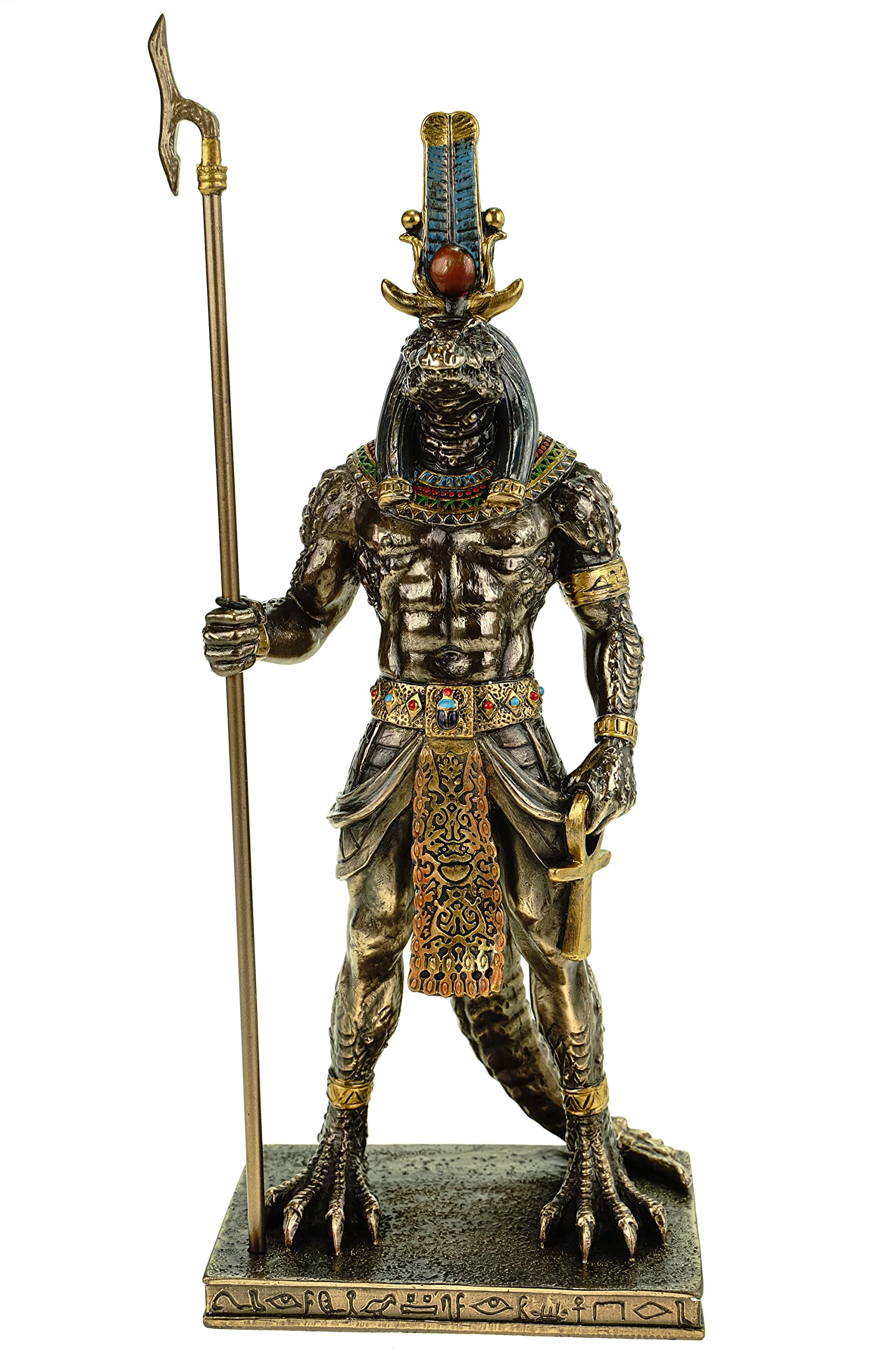 Veronese Sobek Egyptian God of the Nile 29 cm Bronze Resin Figurine