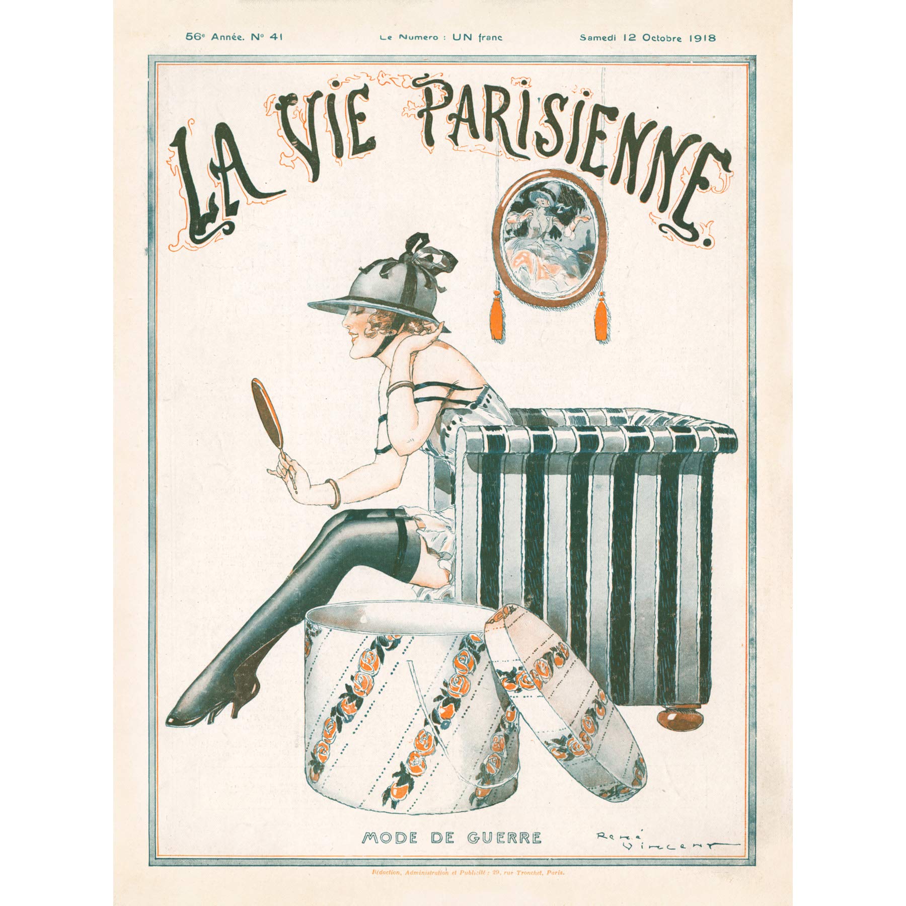 Artery8 La Vie Parisienne War Time Fashion Magazine Cover Large Wall Art Poster Print Thick Paper 18X24 Inch