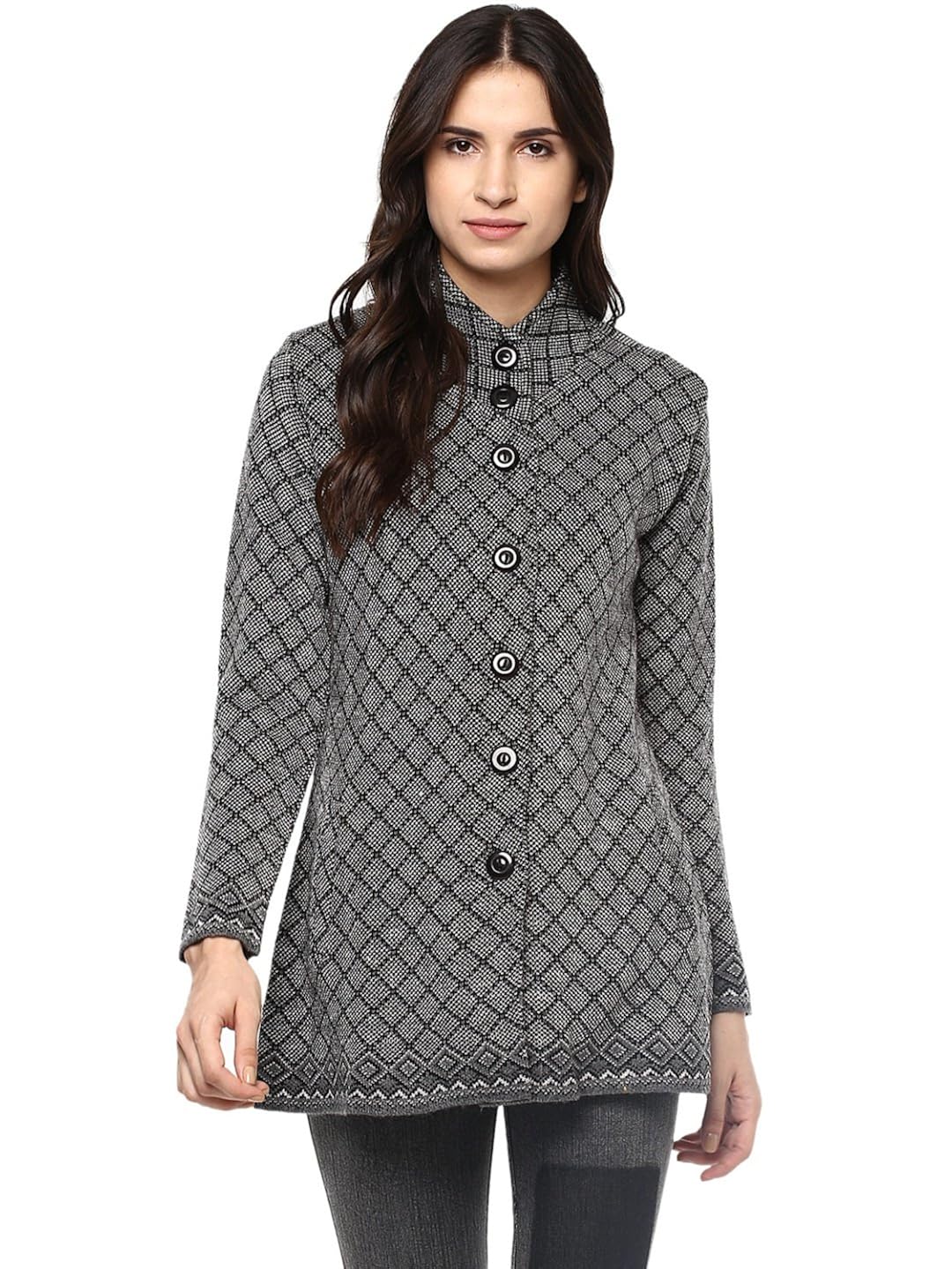 cayman women black patterned coat