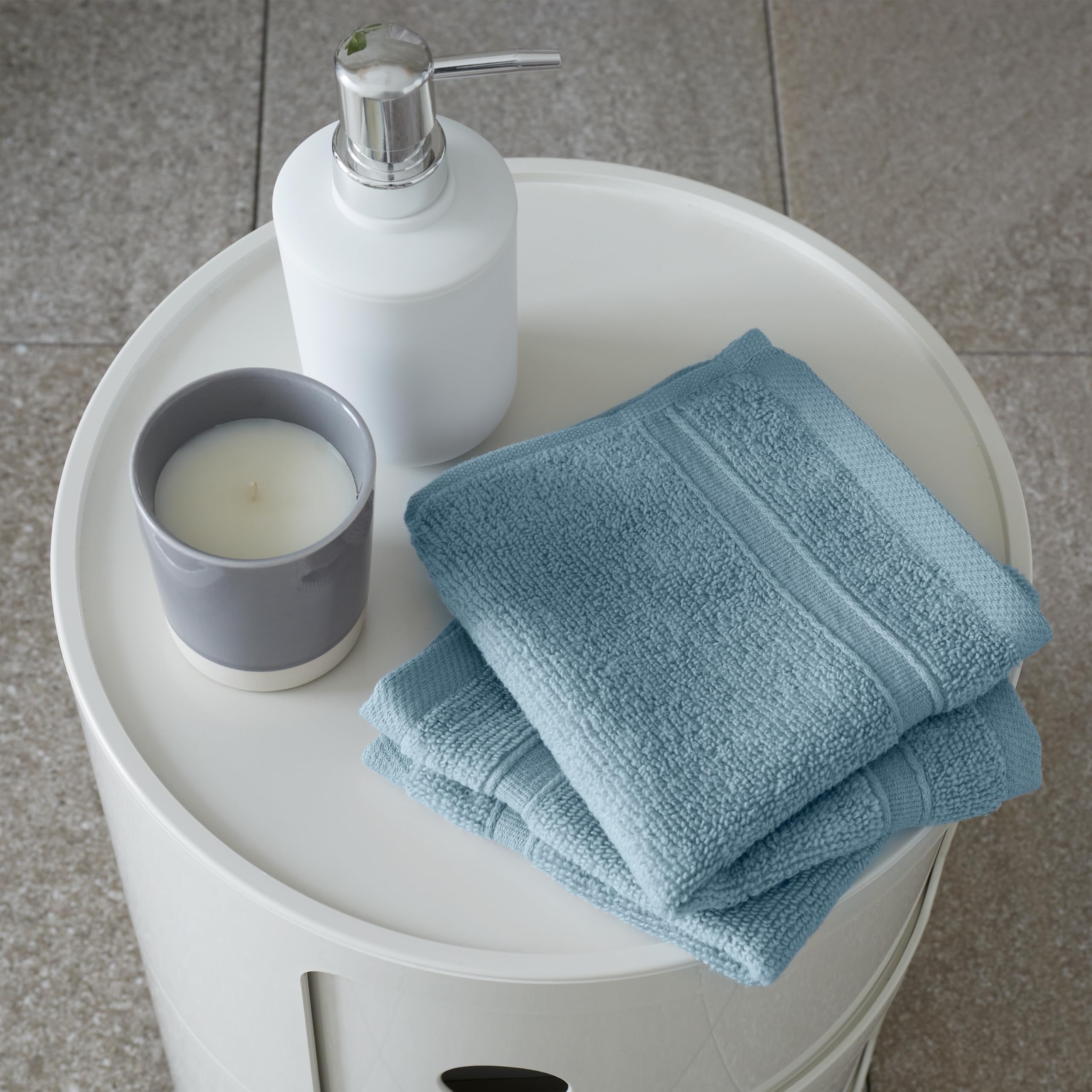 Catherine Lansfield Zero Twist Cotton 30x30cm Face Cloth Pair Blue — image 1