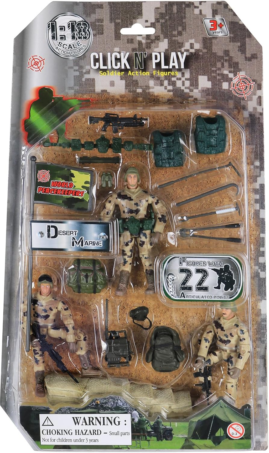 Playsets Click N Play Military Dessert Marine Action Figure 22 Piece Accessory Play Set Toys Games Geniemensch Com