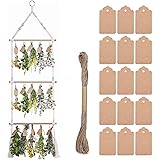 YAHAHARICH Herb Drying Rack with 15PCS Brown Gift