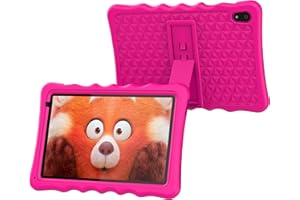 BYYBUO Kids Tablet, 10.1 inch Android 13 Tablet for Kids, 2GB RAM 64GB ROM 5000mAh Battery, Toddler Tablets with Bluetooth, WiFi, Parental Control, Dual Camera, Shockproof Case, Pink
