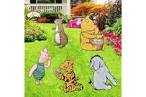 CLOIRA Classic Winnie The Pooh Party Supplies, 5PCS Yard Signs with Stakes, Outdoor Lawn Party Decor, Winnie Baby Shower Party Decorations