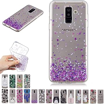 Colores de agua patrón lila negro Samsung Galaxy a20e Silicona Funda motivo desi...