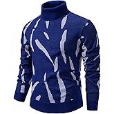 Mylldey Mens Turtleneck Sweaters Cable Knit Long Sleeve Men's Pullover Sweaters