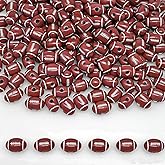 100+ pcs Football Beads Sport Bulk Kandi Beads for Jewelry Making, Bracelet Keychain Becklace Charm Rugby Bead Kit(Football)
