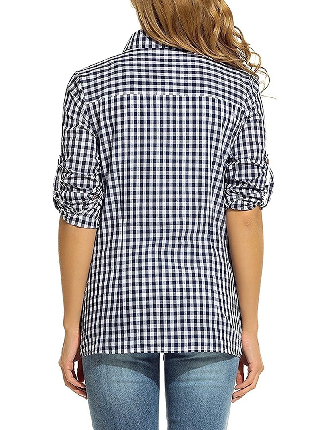 women's black and white casual checkered shirt by adiba