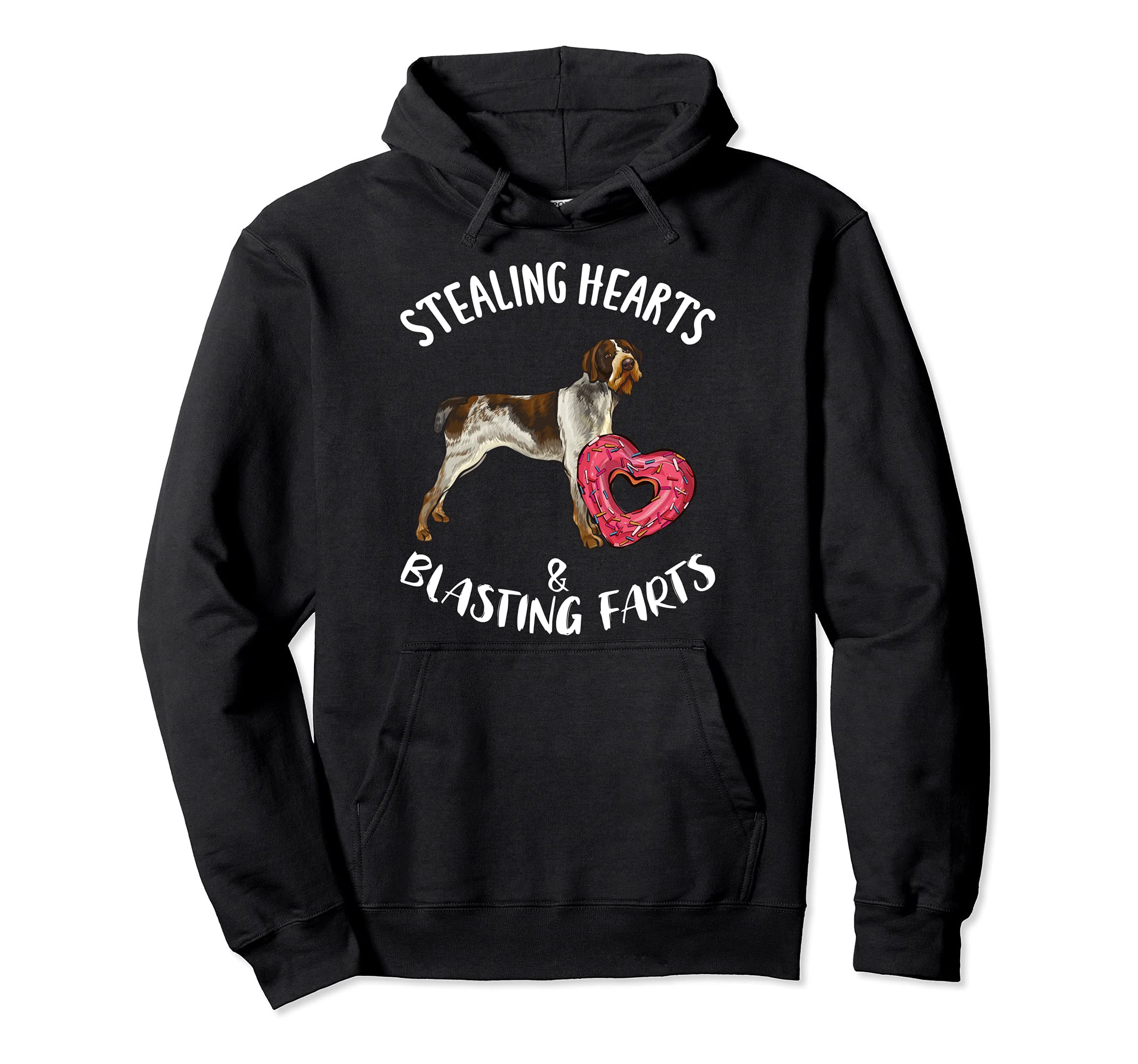 Stealing Hearts Blasting Farts German Wirehaired Pointer Dog Pullover Hoodie