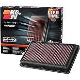 K&amp;N High-Flow Original Lifetime Engine Air Filter: Increase Power: Washable: Compatible with 2020-2026 HYUNDAI/KIA: Santa Cruz, FE, Sonata, Staria, Tucson, Carnival, Sedona, Sorento, Sportage, 33-5108