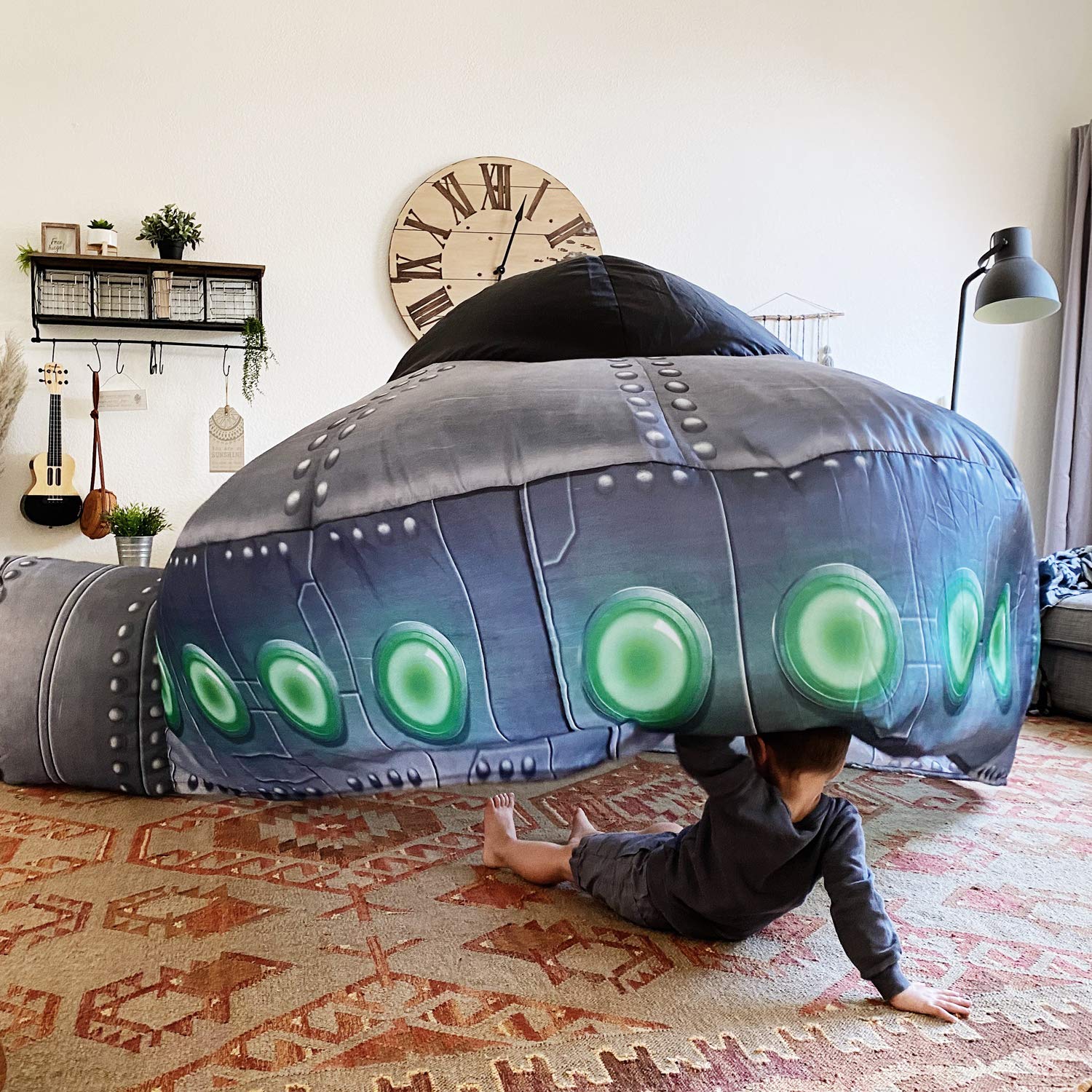 The Original Patented AirFort - Build A Fort in 30 Seconds, Inflatable Fort for Kids, Play Tent for 3-14 Years, A Playhouse Where Imagination Runs Wild, Fan not Included (UFO)
