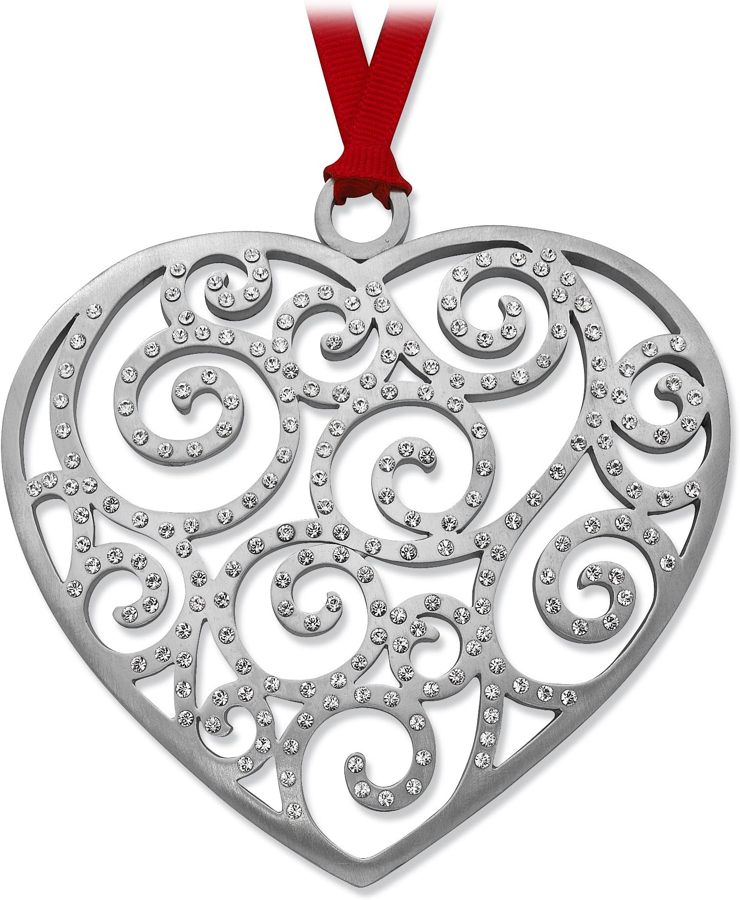 4" Pewter Plated Rhodium with Austrian Crystals Made in USA