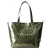 KALIDI PVC Zipper Tote Bag, Kraft Paper Beach Bag